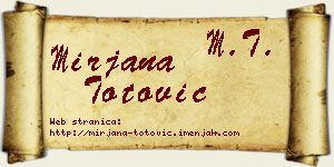 Mirjana Totović vizit kartica